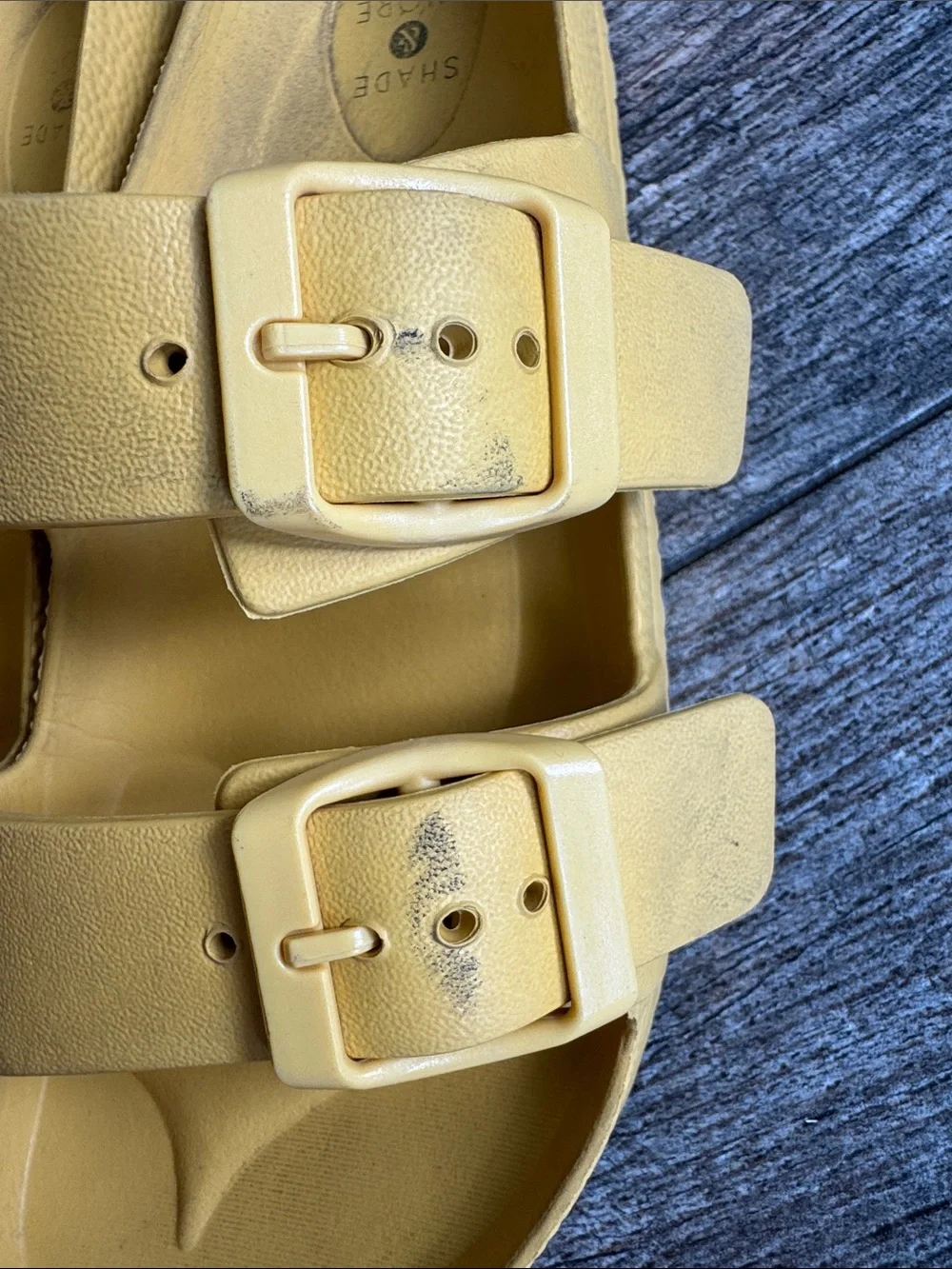 Shade & Shore Kids Yellow Double Buckle Slide Sandals